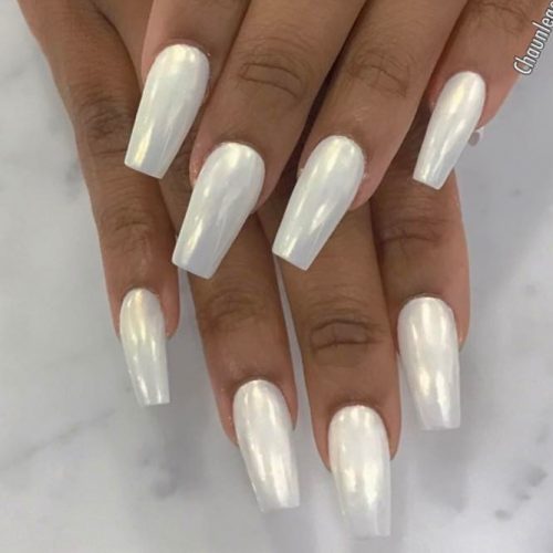 Cute White Coffin Nail picture 2