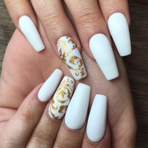 Cute White Coffin Nail picture 6