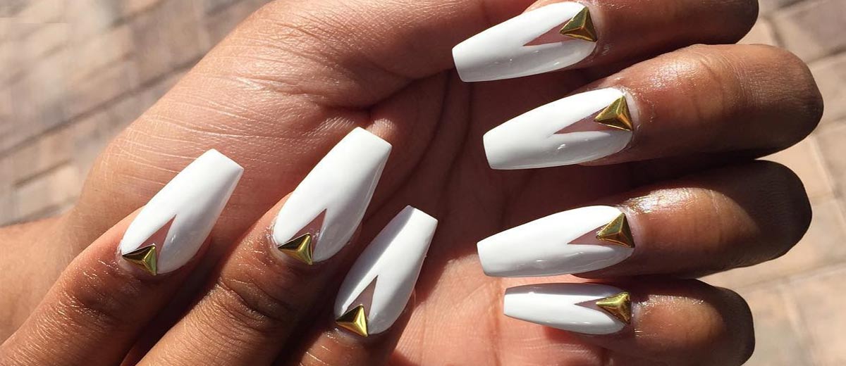 White Coffin Nails with Glitter - wide 3