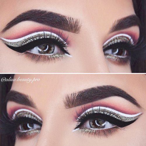 Pretty White and Black Eyeliner Styles