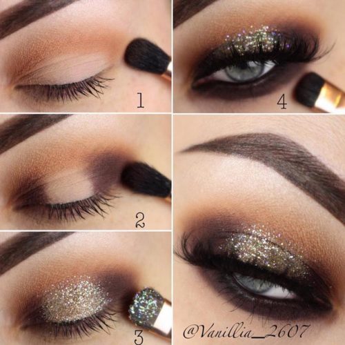 Shimmer Smokey Eyes Makeup Step By Step