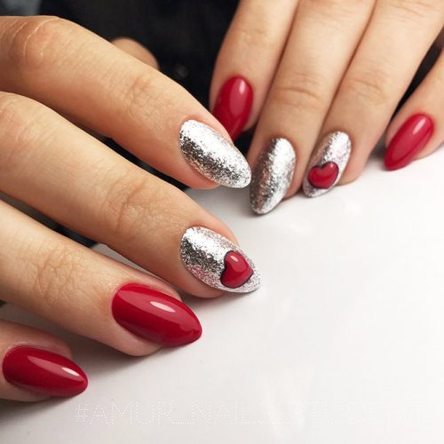 Bright Glitter Red Nails Designs Picture 3