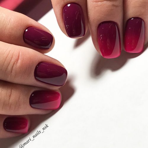 Red Nails with Ombre Design Picture 2