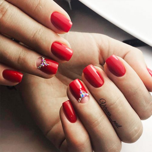 Half Moon Design for Red Nails Picture 2