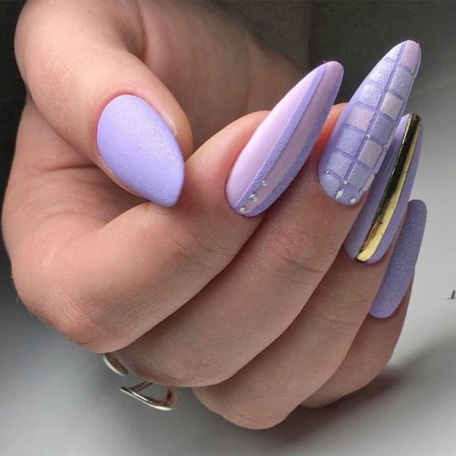 Beautiful Nail Designs In The Lilac Color picture 1