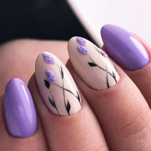 Beautiful Nail Designs In The Lilac Color picture 2