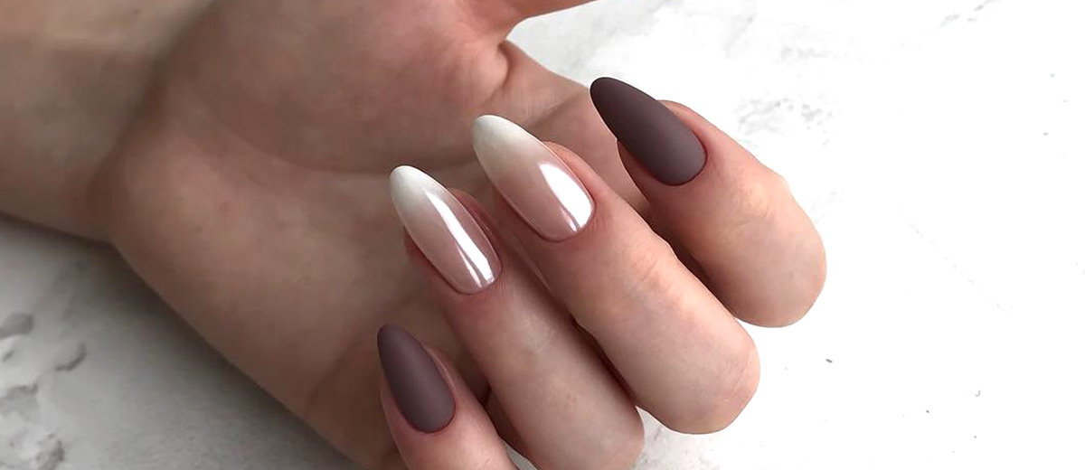 almond shaped fake nail design
