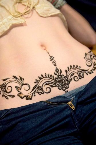 Beautiful Belly Henna Tattoos Picture 2