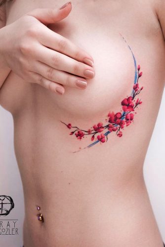 Watercolor Tattoo Idea For Chest #flowertattoo