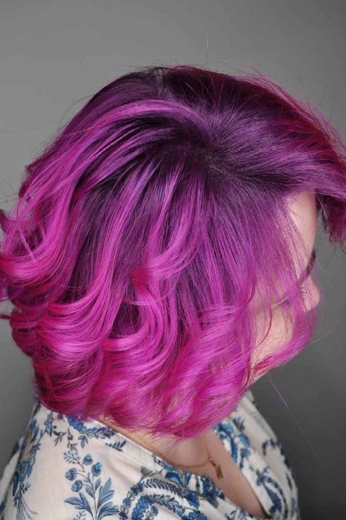 Plum Red And Purple Ombre Hair