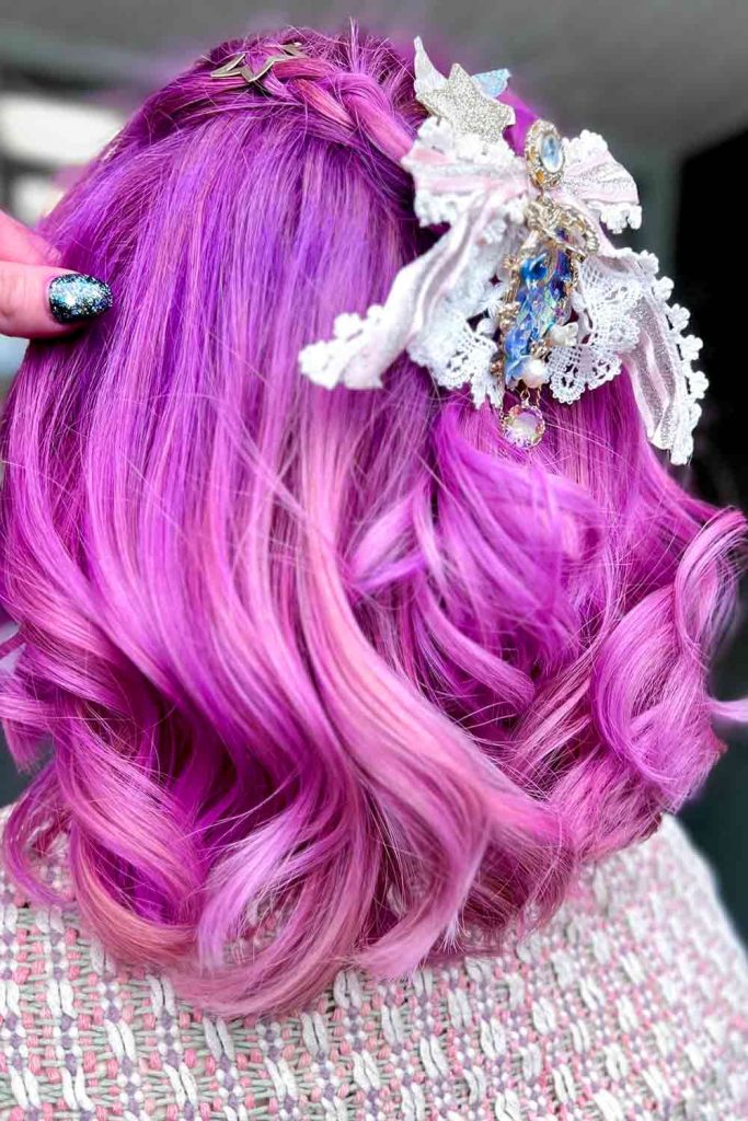 Soft Purple Ombre For Medium Length Hair