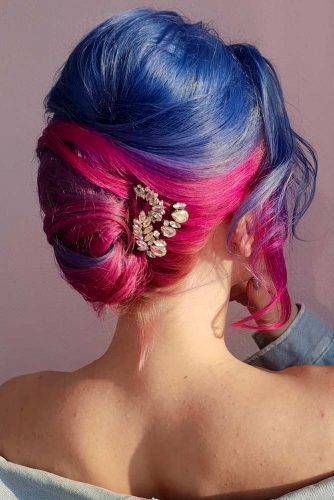 Colorful French Updo Hair Style #frenchupdo