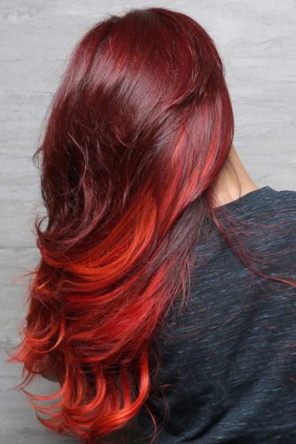 27 Best Red Ombre Hair Color Ideas for Long Hair