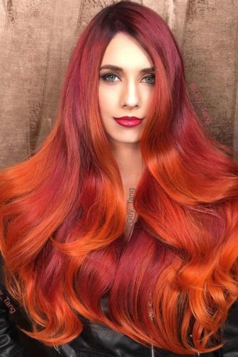 27 Best Red Ombre Hair Color Ideas for Long Hair