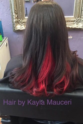 red ombre hair on black hair