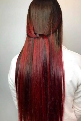From Natural Brown To Wine Red Ombre Hair #ombrehair #longhair #beautifulhairstyles