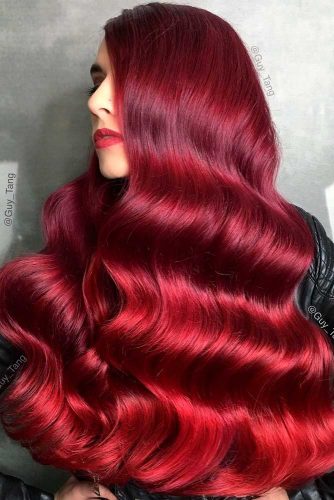 Hot Ombre Hairstyle With Red Shades #ombrehair #longhair #beautifulhairstyles