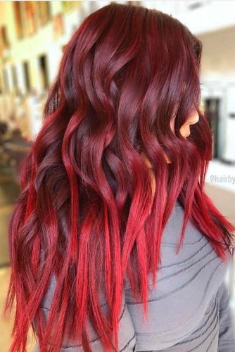 Beautiful Velvet Red Hair Ombre #ombrehair #longhair #beautifulhairstyles