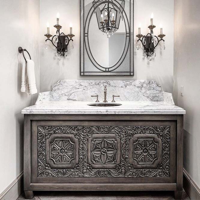 Antique Bathroom Vanity Design #antiquevanity