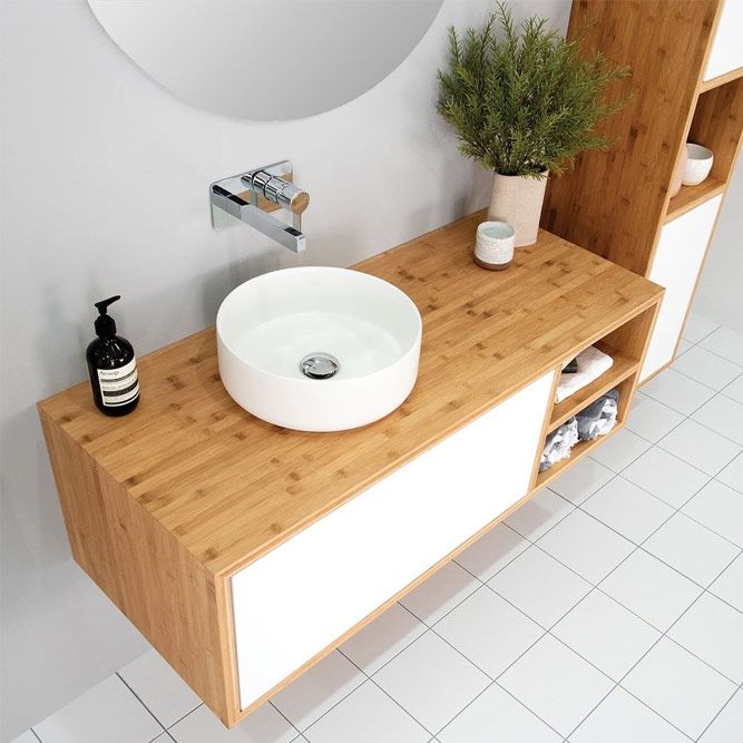 Modern Bamboo Vanity Design With Drawers #modern #woodenvanity
