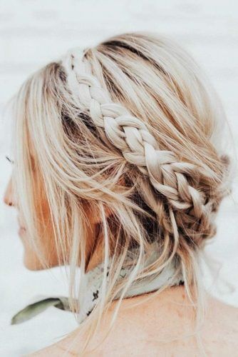 Crown Braided Updos For Short Hair #updo #braids #shorthair