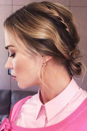 Braided Bun Updos For Short Hair #updo #braids #shorthair