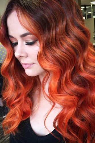 red orange ombre hair