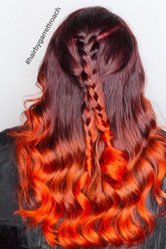 36 Charming Hairstyles for Red Ombre Hair