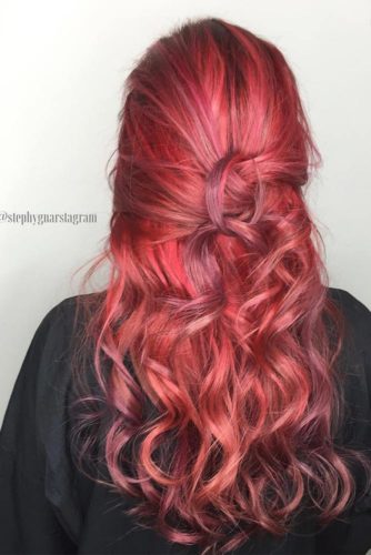 36 Charming Hairstyles for Red Ombre Hair
