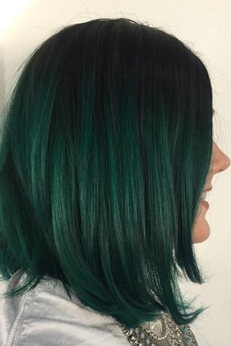 Emerald Green on Black Hair