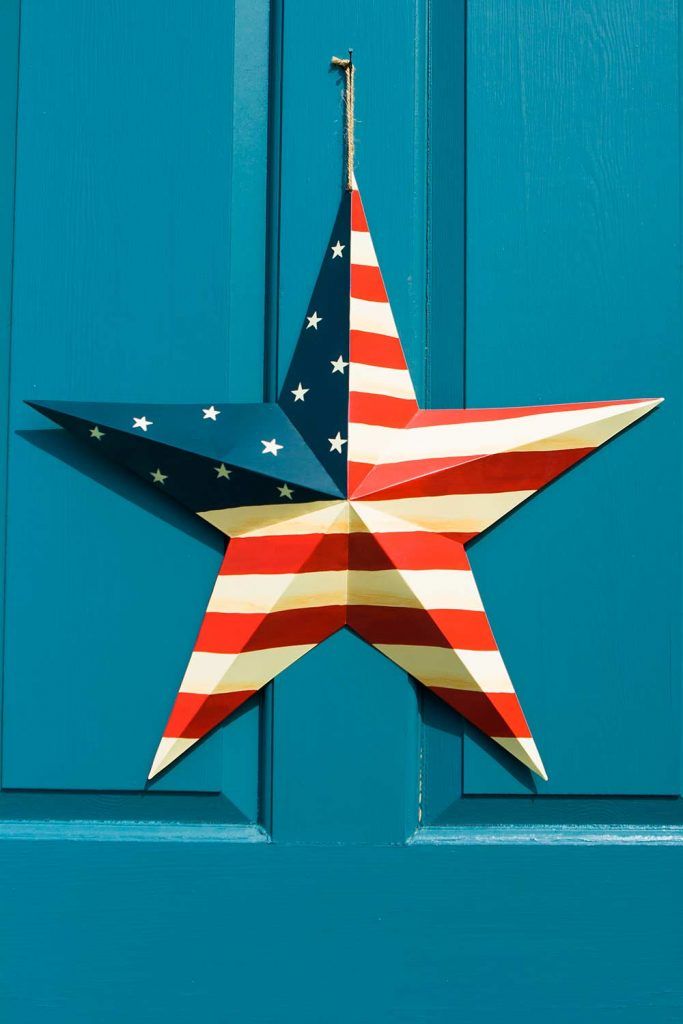 Patriotic Front Door Decoration With Star #usa #stars