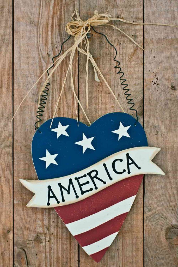 Patriotic Front Door Decoration With Heart #america #heart