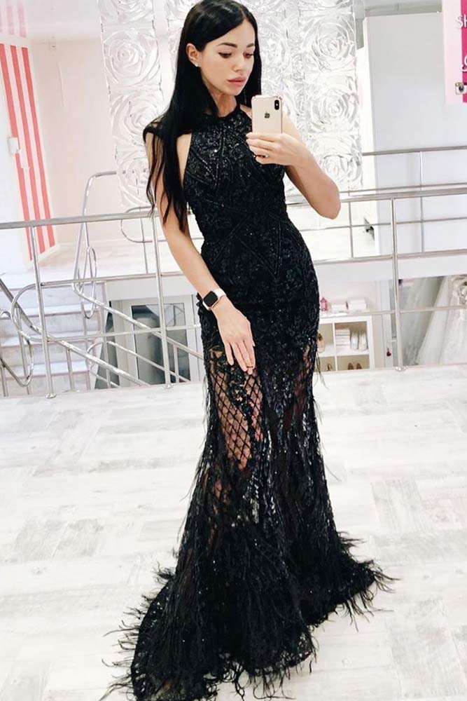 Black Maxi Mermaid Dress Design #maxidress #blackdress