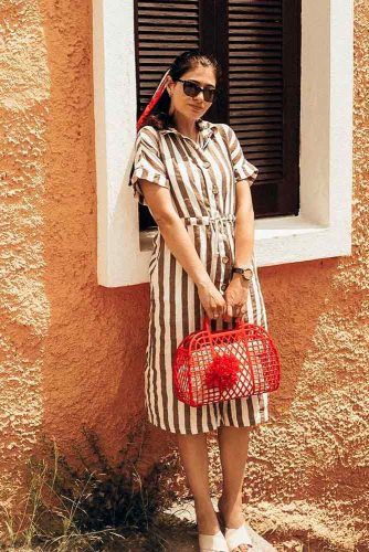 Linen Striped Summer Dress #linendress #stripeddress