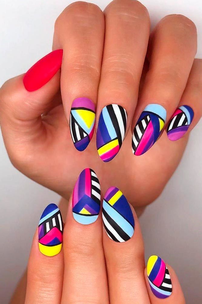 Bright Colorful Nail Design #colorfulnails #brightnails