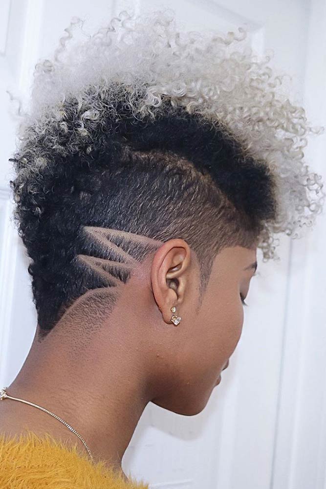 undercut hairstyle girl curly