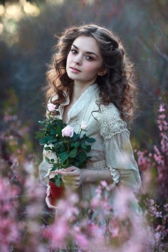 15 Portraits Of Most Beautiful Women With Flowers From Pinterest 