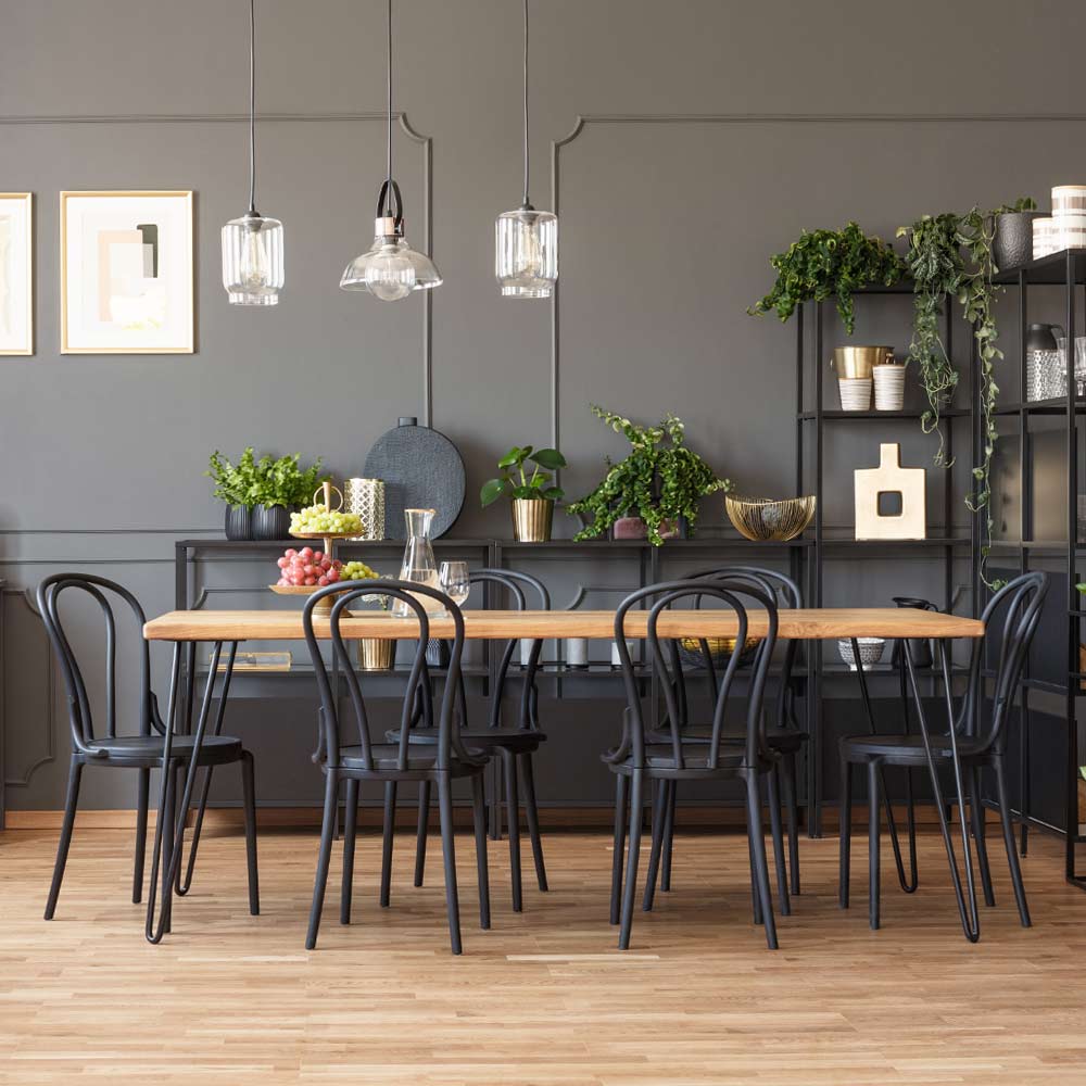 Dining Room with Dark Walls