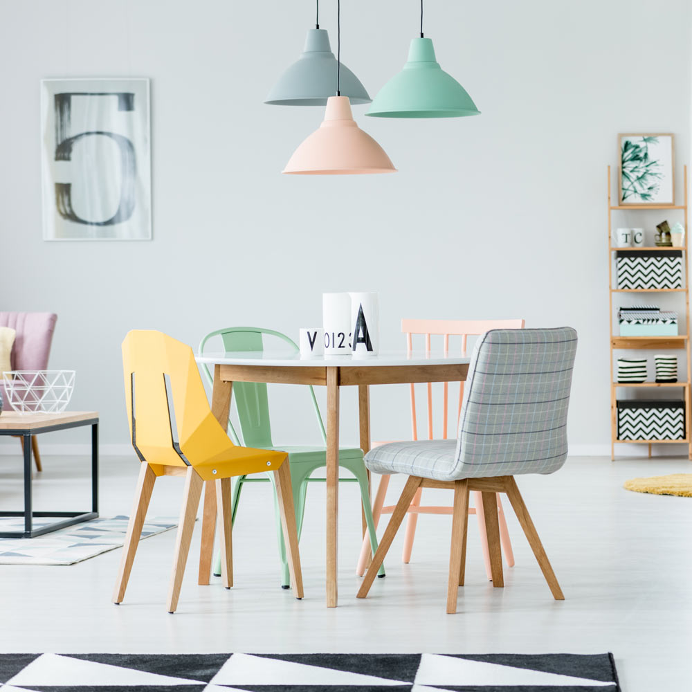 Pastel Colored Dining Room