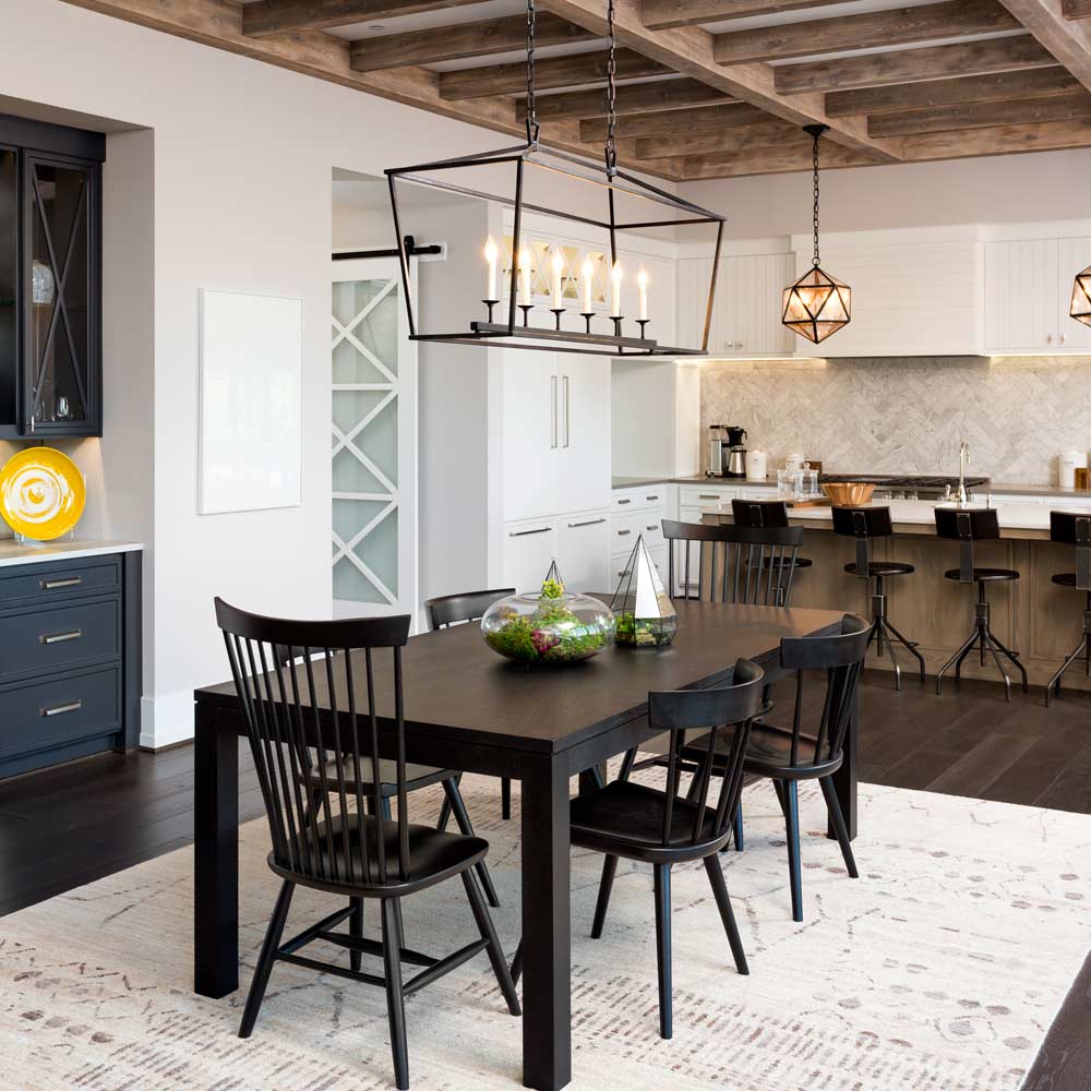 Dining Room with Wooden Accent