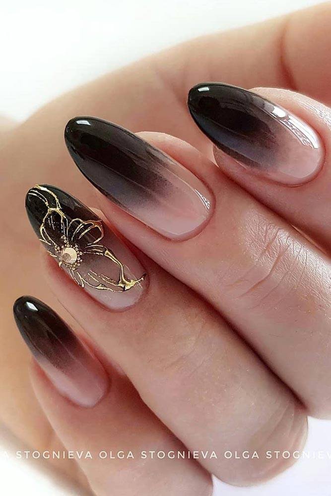 gold ombre nail designs