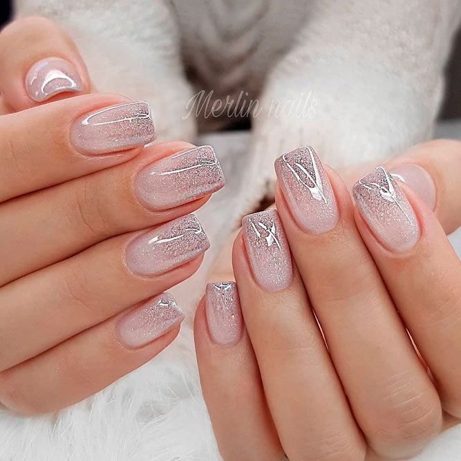Shiny Glitter Ombre Nails #glitterombrenails #shinynails