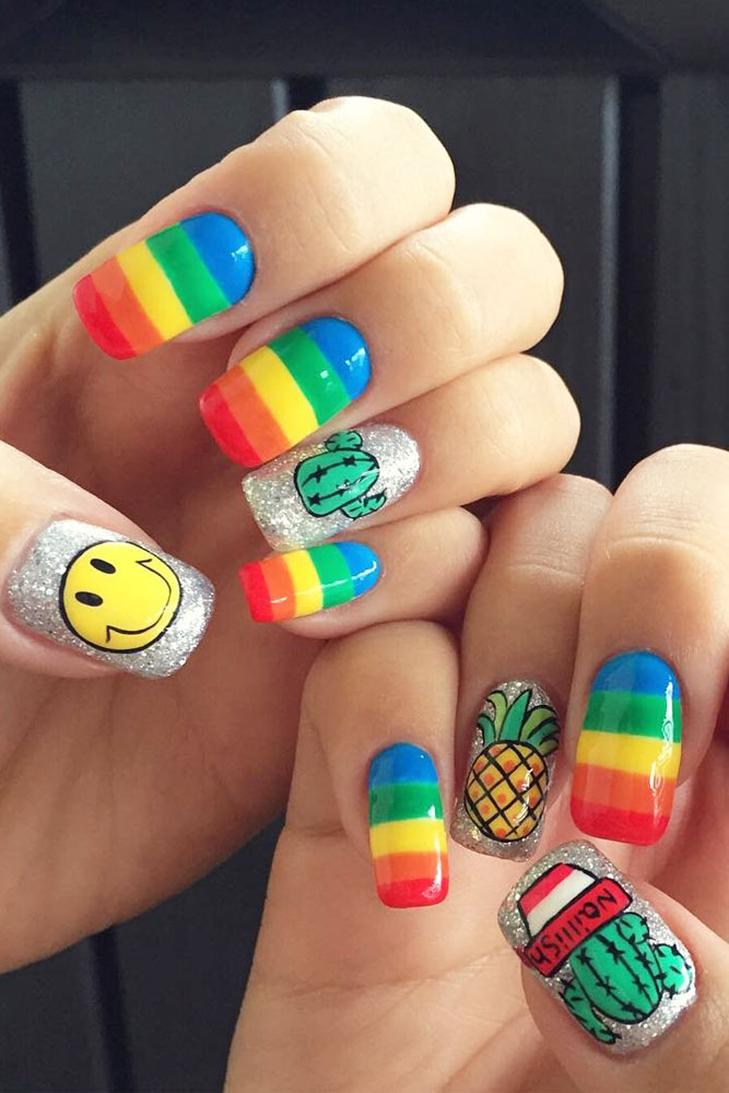 18 Amazing Rainbow Nails to Make You Smile