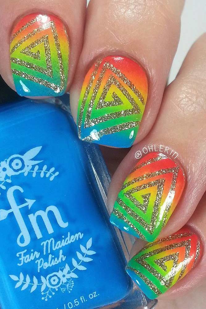 24 Amazing Rainbow Nails to Make You Smile