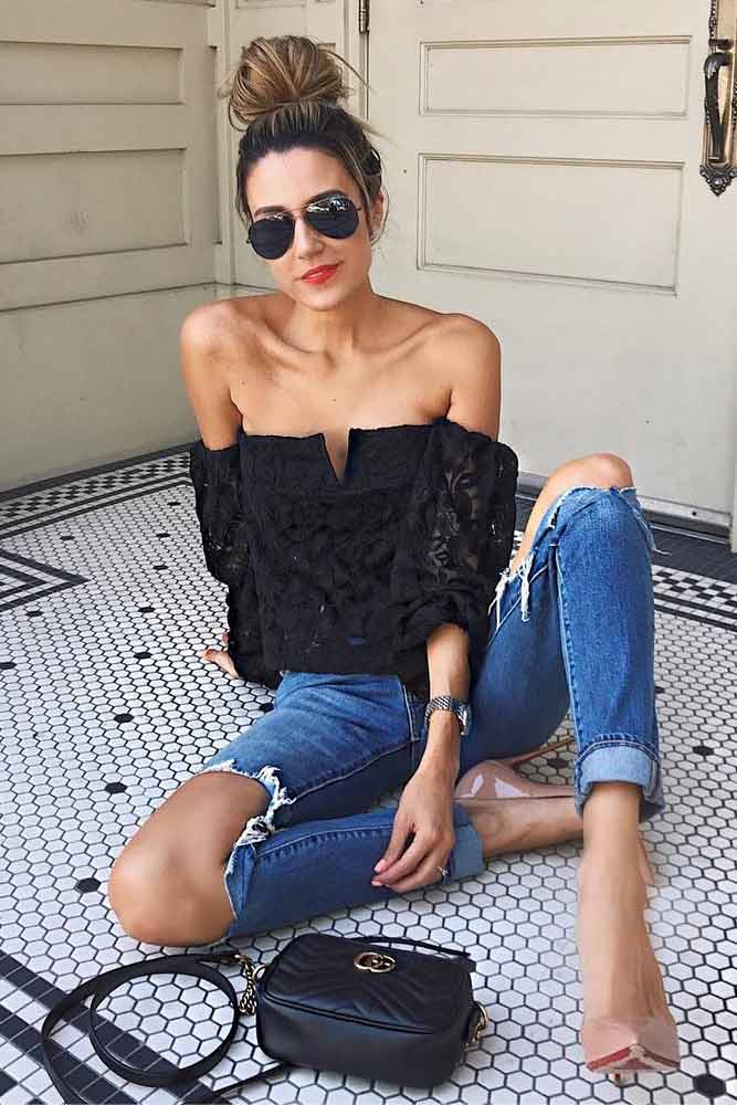 Sexy Shoulder Tops Outfit Ideas picture 4