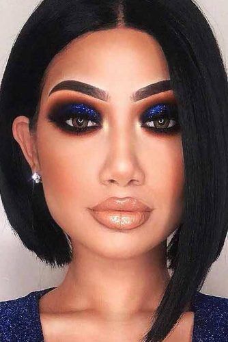 Dark Blue Smokey Eyes Makeup #darkblueeyes