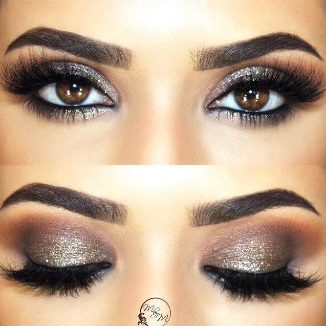 Black glitter Smokey Eye tutorial 