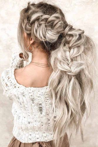 Perky Side Braid #updo #longhair #ponytail #braids