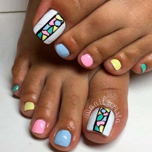 Colorful Toe Nails Art Design #colorfulnails #toenails
