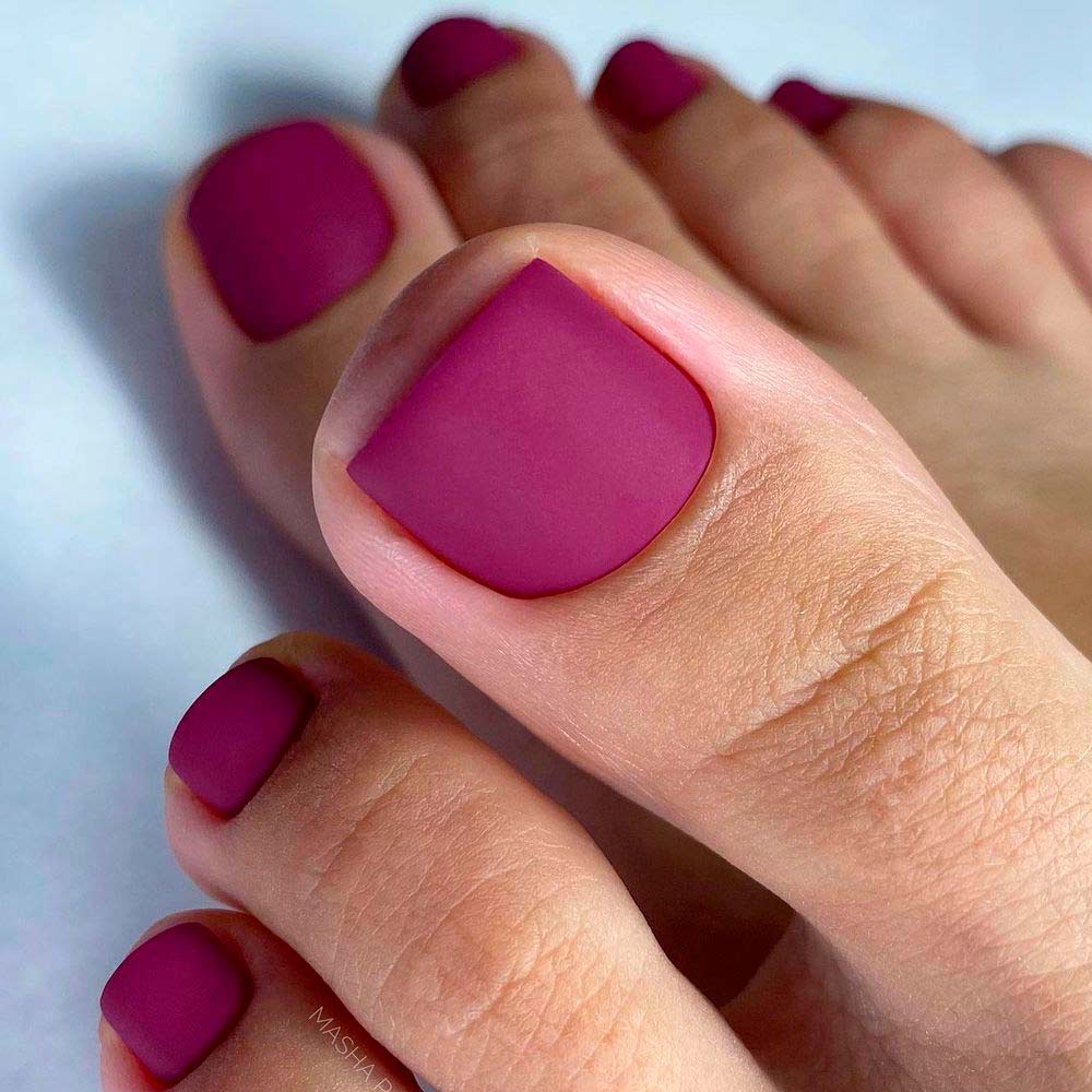 Easy One Color Nail Designs For Your Toes